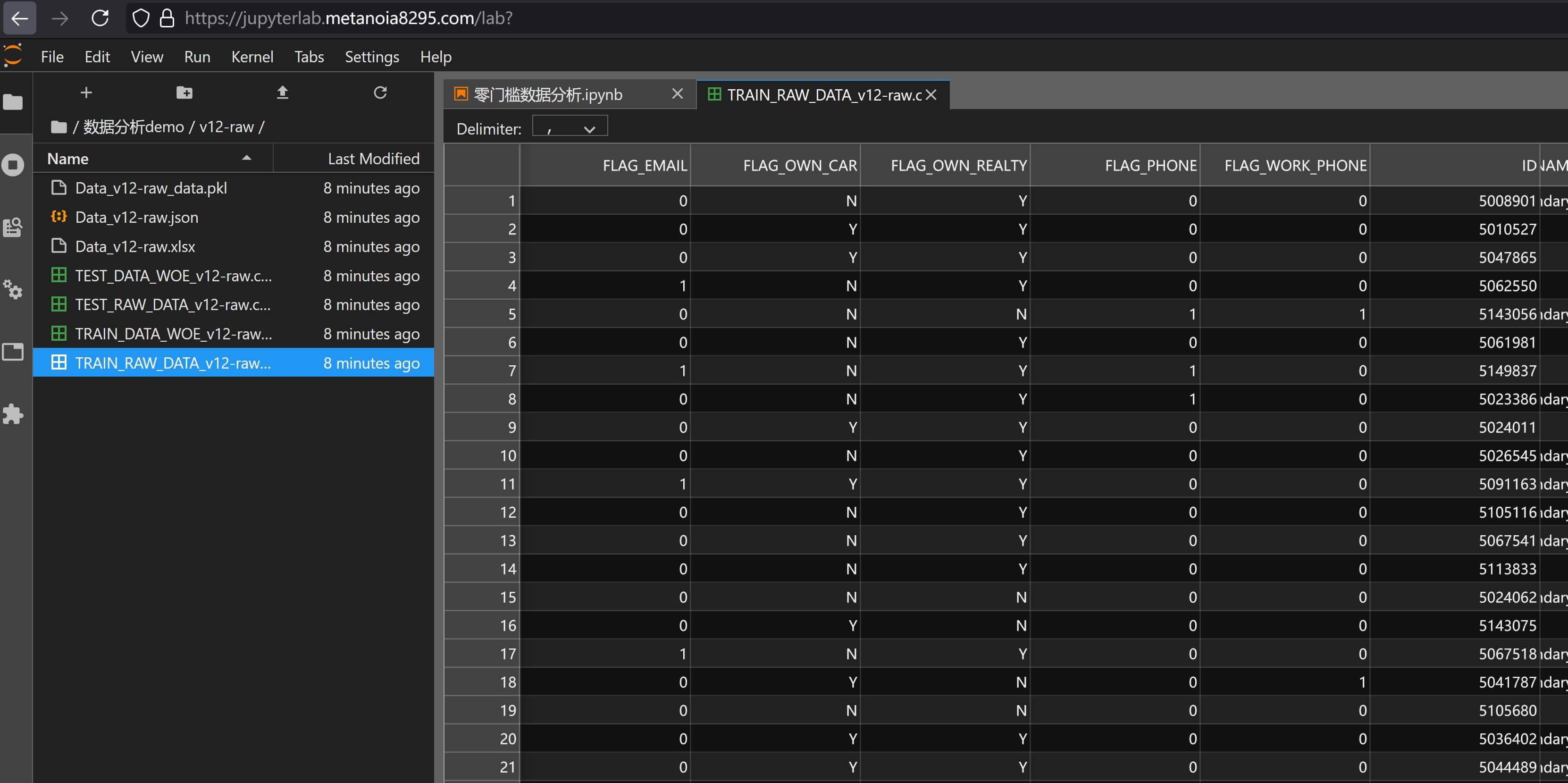 数据输出（原始输入）